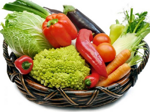 Verduras na cesta